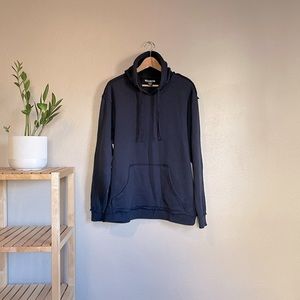 Wellington Navy Blue Pullover Raw Seam Sweatshirt